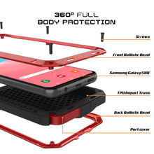 Cargar imagen en el visor de la galería, Galaxy S10e Metal Case, Heavy Duty Military Grade Rugged Armor Cover [Red] (Color in image: White)
