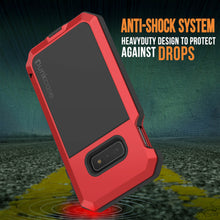 Cargar imagen en el visor de la galería, Galaxy S10e Metal Case, Heavy Duty Military Grade Rugged Armor Cover [Red] (Color in image: Neon)
