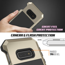 Cargar imagen en el visor de la galería, Galaxy S10e Metal Case, Heavy Duty Military Grade Rugged Armor Cover [Gold] (Color in image: Black)
