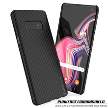 Cargar imagen en el visor de la galería, Galaxy S20 Ultra Plus Case, Punkcase CarbonShield, Heavy Duty &amp; Ultra Thin 2 Piece Dual Layer PU Leather Jet Black Cover (Carbon Fiber Style) 
