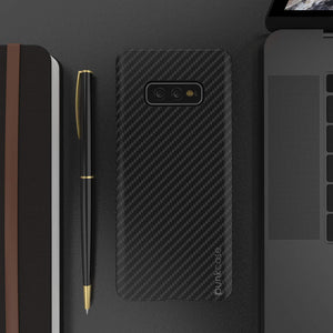 Galaxy S20 Ultra Plus Case, Punkcase CarbonShield, Heavy Duty & Ultra Thin 2 Piece Dual Layer PU Leather Jet Black Cover (Carbon Fiber Style) 