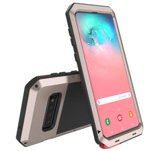 Load image into Gallery viewer, Galaxy S10 Metal Case, Heavy Duty Military Grade Rugged Armor Cover [Gold] 
