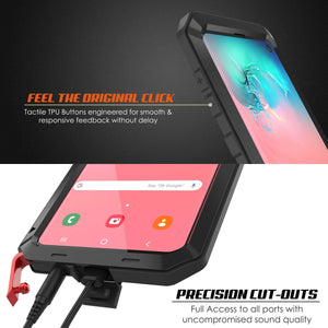 Galaxy S10 Metal Case, Heavy Duty Military Grade Rugged Armor Cover [Black] (Color in image: Gold)