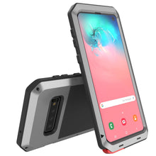 Load image into Gallery viewer, Galaxy S10 Metal Case, Heavy Duty Military Grade Rugged Armor Cover [Silver] 
