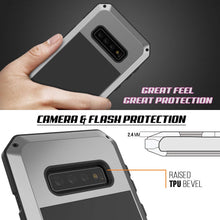Load image into Gallery viewer, Galaxy S10 Metal Case, Heavy Duty Military Grade Rugged Armor Cover [Silver] (Color in image: White)
