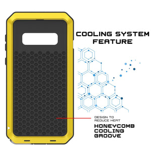 Galaxy S10 Metal Case, Heavy Duty Military Grade Rugged Armor Cover [Neon] (Color in image: Red)