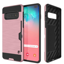 Cargar imagen en el visor de la galería, Galaxy S10+ Plus  Case, PUNKcase [SLOT Series] [Slim Fit] Dual-Layer Armor Cover w/Integrated Anti-Shock System, Credit Card Slot [Rose Gold] (Color in image: Rose)
