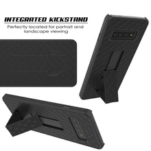 Cargar imagen en el visor de la galería, Punkcase Galaxy s10+ Plus Case With Screen Protector, Holster Belt Clip [Black] 
