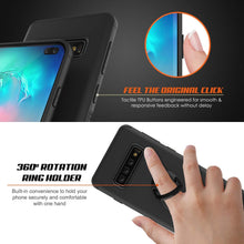 Cargar imagen en el visor de la galería, Galaxy S10+ Plus, Punkcase Magnetix Protective TPU Cover W/ Kickstand, Sceen Protector[Black] (Color in image: red)
