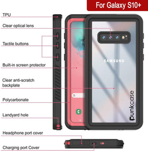 Galaxy S10e Water/Shock/Snowproof Slim Screen Protector Case [Pink] (Color in image: Light Green)