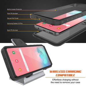 Galaxy S10+ Plus Waterproof Case PunkCase StudStar Clear Thin 6.6ft Underwater IP68 Shock/Snow Proof (Color in image: purple)
