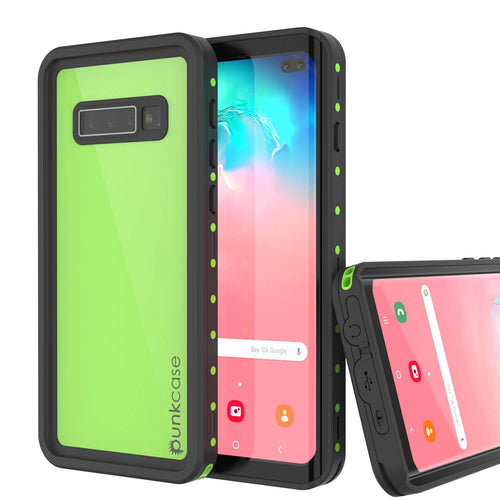 Galaxy S10+ Plus Waterproof Case PunkCase StudStar Light Green Thin 6.6ft Underwater IP68 ShockProof (Color in image: light green)