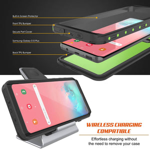 Galaxy S10+ Plus Waterproof Case PunkCase StudStar Light Green Thin 6.6ft Underwater IP68 ShockProof (Color in image: white)