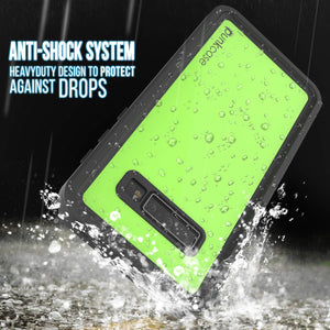 Galaxy S10+ Plus Waterproof Case PunkCase StudStar Light Green Thin 6.6ft Underwater IP68 ShockProof (Color in image: black)
