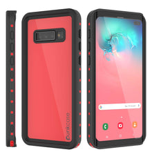 Cargar imagen en el visor de la galería, Galaxy S10+ Plus Waterproof Case PunkCase StudStar Red Thin 6.6ft Underwater IP68 Shock/Snow Proof (Color in image: black)
