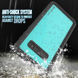 Galaxy S10+ Plus Waterproof Case PunkCase StudStar Teal Thin 6.6ft Underwater IP68 Shock/Snow Proof (Color in image: light green)