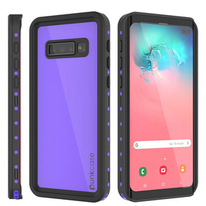 Galaxy S10+ Plus Waterproof Case PunkCase StudStar Purple Thin 6.6ft Underwater IP68 Shock/Snow Proof (Color in image: red)