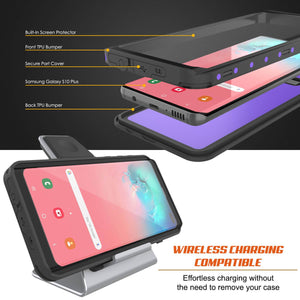 Galaxy S10+ Plus Waterproof Case PunkCase StudStar Purple Thin 6.6ft Underwater IP68 Shock/Snow Proof (Color in image: white)