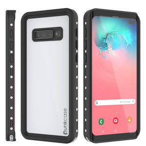 Galaxy S10+ Plus Waterproof Case, Punkcase StudStar White Thin 6.6ft Underwater IP68 Shock/Snow Proof (Color in image: red)