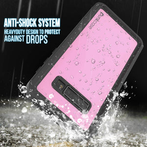 Galaxy S10+ Plus Waterproof Case PunkCase StudStar Pink Thin 6.6ft Underwater IP68 Shock/Snow Proof (Color in image: red)