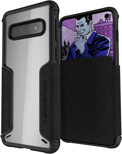 Galaxy S10 Wallet Case | Exec 3 Series [Black] (Color in image: Black)