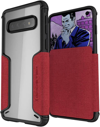 Galaxy S10 Wallet Case | Exec 3 Series [Red] (Color in image: Red)