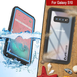 Galaxy S10+ Plus Water/Shock/Snow/dirt proof Slim Case [Light Blue] (Color in image: Black)