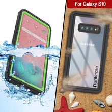 Cargar imagen en el visor de la galería, Galaxy S10+ Plus Water/Shockproof Screen Protector Case [Light Green] (Color in image: Black)
