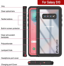 Cargar imagen en el visor de la galería, Galaxy S10+ Plus Water/Shock/Snowproof Slim Screen Protector Case [Pink] (Color in image: Light Green)

