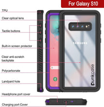 Cargar imagen en el visor de la galería, Galaxy S10+ Plus Water/Shockproof Slim Screen Protector Case [Purple] (Color in image: Light Green)
