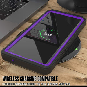 Galaxy S10+ Plus Water/Shockproof Slim Screen Protector Case [Purple] (Color in image: Pink)