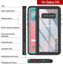 Cargar imagen en el visor de la galería, Galaxy S10+ Plus Water/Shock/Snowproof | Screen Protector Case [Teal] (Color in image: Purple)
