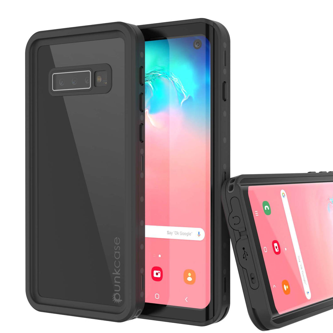 Funda impermeable Galaxy A10e PunkCase StudStar Black delgada de 6,6 pies a prueba de agua IP68 resistente a impactos/nieve.