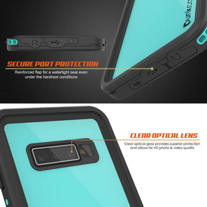 Estuche al agua Galaxy A10e PunkCase StudStar Teal delgado de 6.6 pies de profundidad IP68 a prueba de golpes y nieve.