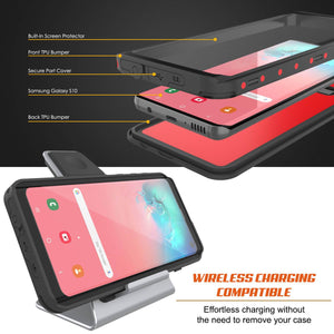 Galaxy S10 Waterproof Case PunkCase StudStar Red Thin 6.6ft Underwater IP68 Shock/Snow Proof (Color in image: white)