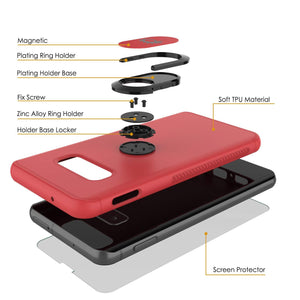 Galaxy S10e Case, Punkcase Magnetix Protective TPU Cover W/ Kickstand, Sceen Protector[Red] (Color in image: pink)