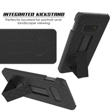 Cargar imagen en el visor de la galería, Punkcase Galaxy S10e Case With Screen Protector, Holster Belt Clip [Black] 
