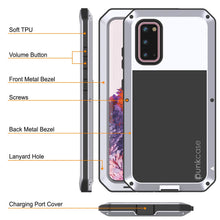 Cargar imagen en el visor de la galería, Galaxy s20 Metal Case, Heavy Duty Military Grade Rugged Armor Cover [White] 
