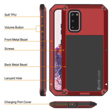 Cargar imagen en el visor de la galería, Galaxy s20 Metal Case, Heavy Duty Military Grade Rugged Armor Cover [Red] (Color in image: Gold)
