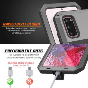 Galaxy s20 Metal Case, Heavy Duty Military Grade Rugged Armor Cover [Silver] (Color in image: Gold)