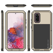 Cargar imagen en el visor de la galería, Galaxy s20 Metal Case, Heavy Duty Military Grade Rugged Armor Cover [Gold] 
