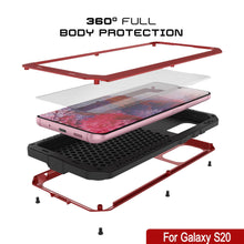 Cargar imagen en el visor de la galería, Galaxy s20 Metal Case, Heavy Duty Military Grade Rugged Armor Cover [Red] (Color in image: Neon)
