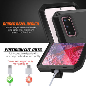 Galaxy s20 Metal Case, Heavy Duty Military Grade Rugged Armor Cover [Black] (Color in image: Silver)