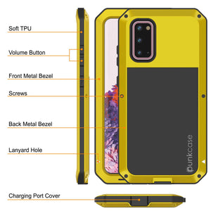 Galaxy s20 Metal Case, Heavy Duty Military Grade Rugged Armor Cover [Neon] (Color in image: Red)