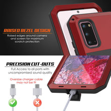 Cargar imagen en el visor de la galería, Galaxy s20 Metal Case, Heavy Duty Military Grade Rugged Armor Cover [Red] (Color in image: Silver)
