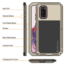 Cargar imagen en el visor de la galería, Galaxy s20 Metal Case, Heavy Duty Military Grade Rugged Armor Cover [Gold] (Color in image: Red)
