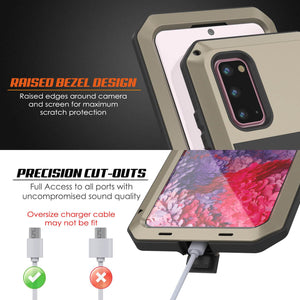 Galaxy s20 Metal Case, Heavy Duty Military Grade Rugged Armor Cover [Gold] (Color in image: Silver)