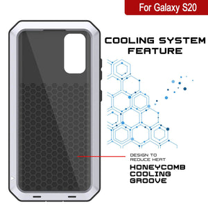 Galaxy s20 Metal Case, Heavy Duty Military Grade Rugged Armor Cover [White] (Color in image: Gold)