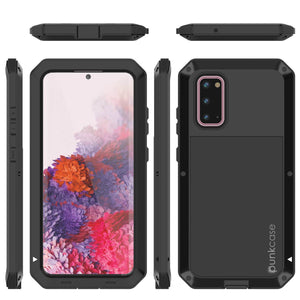Galaxy s20 Metal Case, Heavy Duty Military Grade Rugged Armor Cover [Black] 