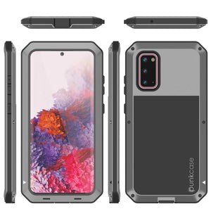 Galaxy s20 Metal Case, Heavy Duty Military Grade Rugged Armor Cover [Silver] 